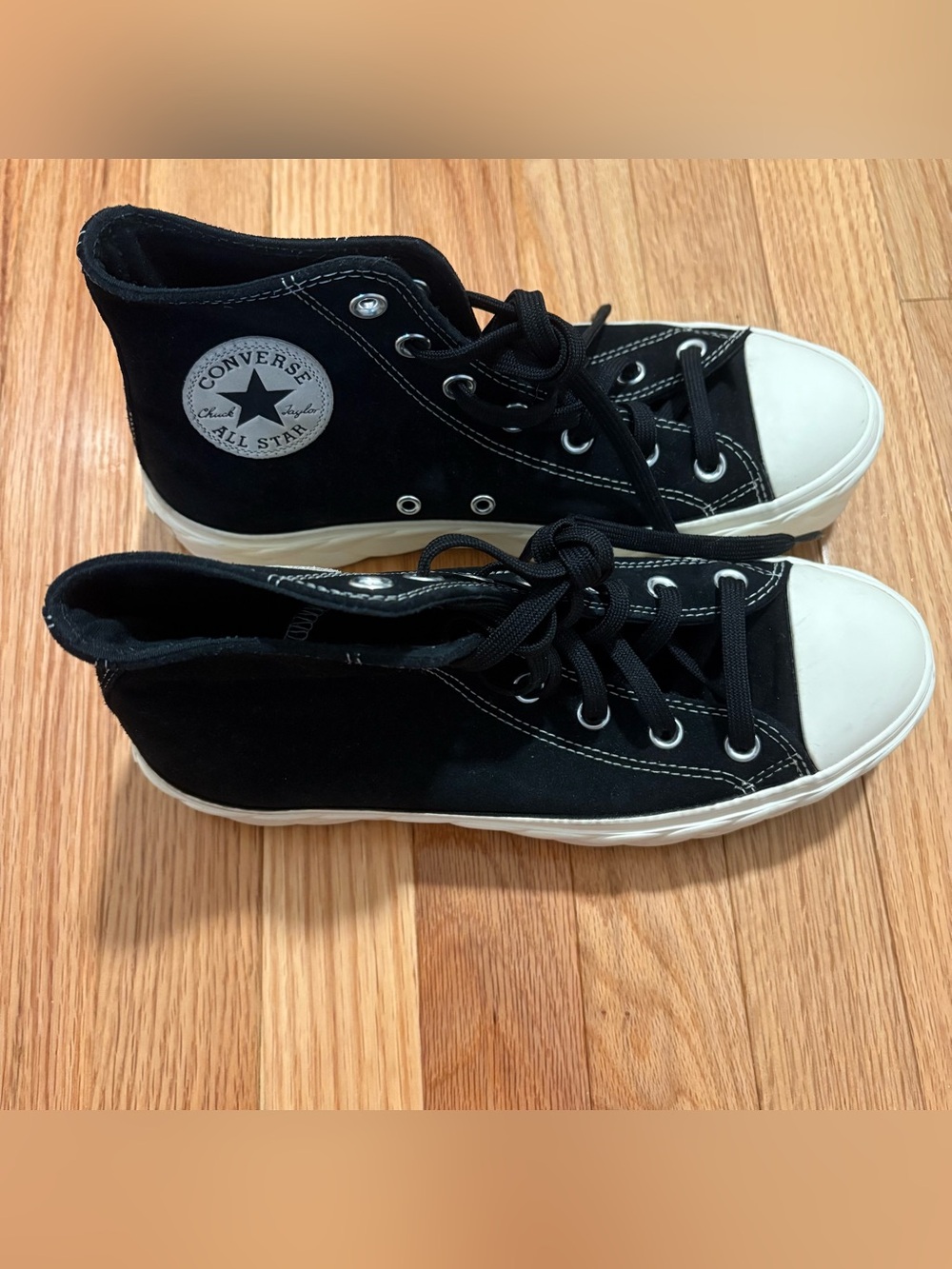 Black Suede Platform Converse Sneakers